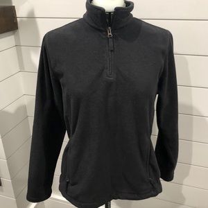 Lands’ End Women’s Black 1/4 Zip Fleece Medium